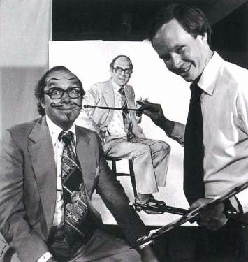 A photograph of Richard Stone with Eric Morecambe