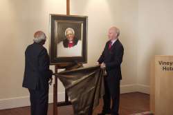 A photograph of The unveiling of a portrait of Desmond Tutu