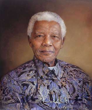 A portrait of Nelson Mandela