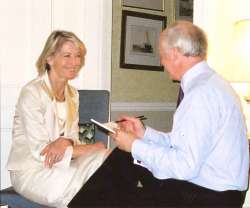 A photograph of Richard Stone and Sandra Howard, wife of the Rt. Hon. Michael Howard.