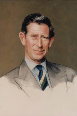 A portrait of His Royal Highness the Prince of Wales wearing a grey suit thumbnail