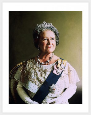 A portrait of Her Majesty, The Queen Mother by Richard Stone
