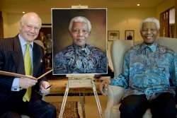 A photograph of Richard Stone and Nelson Mandela