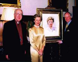 A photograph of the unveiling ceremony of a painting of Her Royal Highness the Duchess of Gloucester